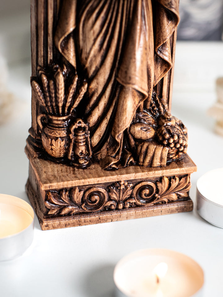 Hestia Greek Goddess Wooden Statue