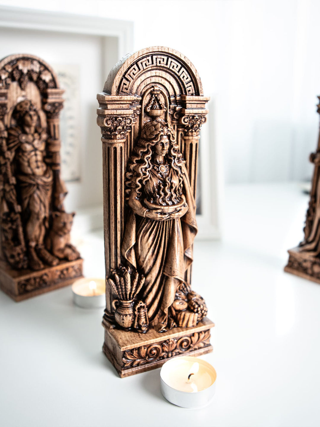 Hestia Greek Goddess Wooden Statue
