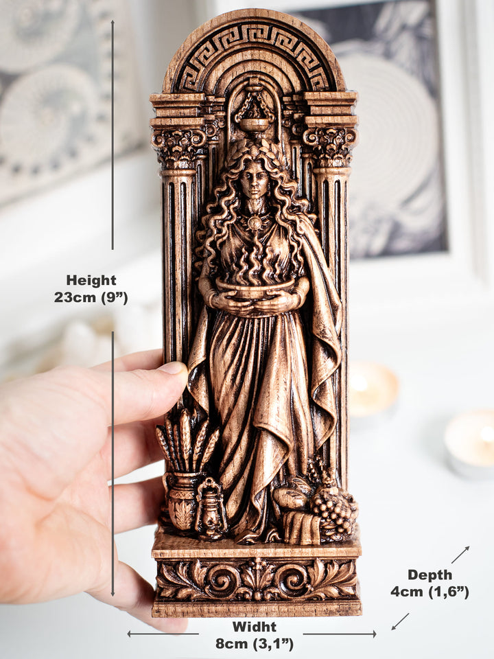 Hestia Greek Goddess Wooden Statue