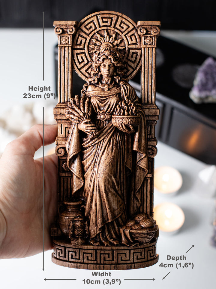 Hestia Statue Wood Carving Greek Goddess