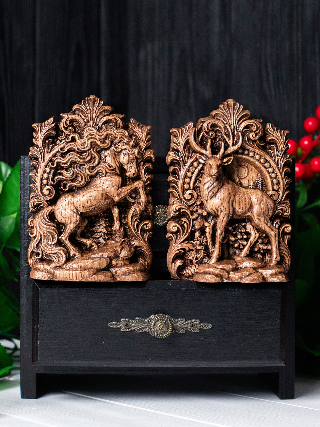 Horse Totem Wooden Statue