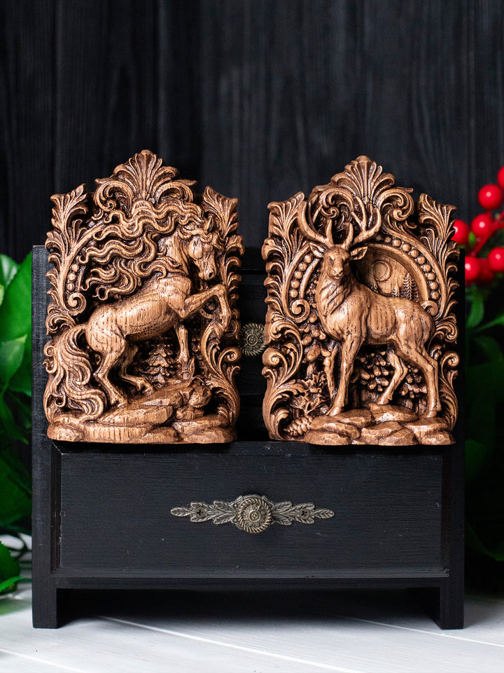 Horse Totem Wooden Statue