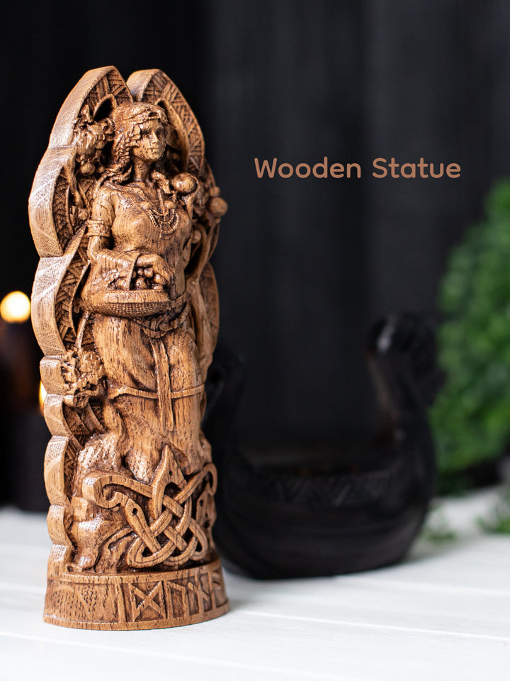 Idunn, Norse Goddess, Wooden statue, for Pagan Altar kit