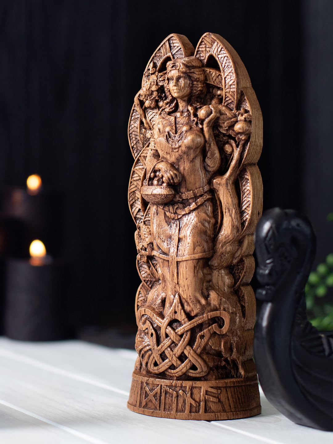 Idunn, Norse Goddess, Wooden statue, for Pagan Altar kit