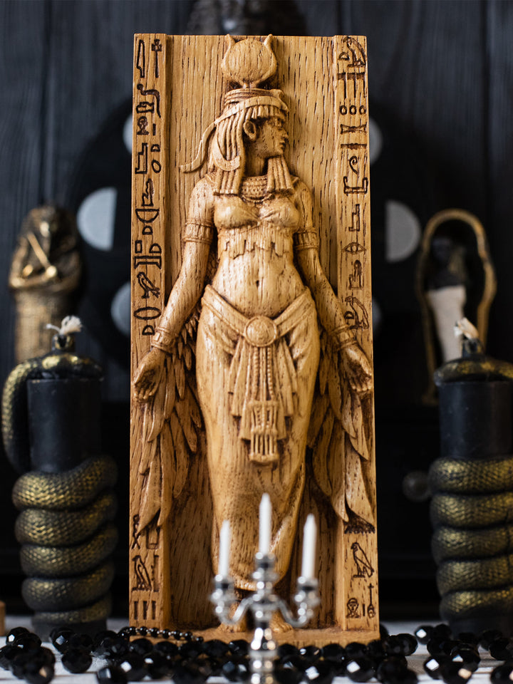 Egyptian Goddess Isis | Wooden figurine for Pagan Altar kit
