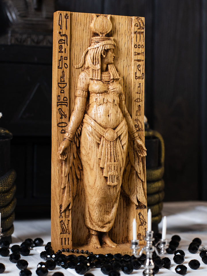 Egyptian Goddess Isis | Wooden figurine for Pagan Altar kit
