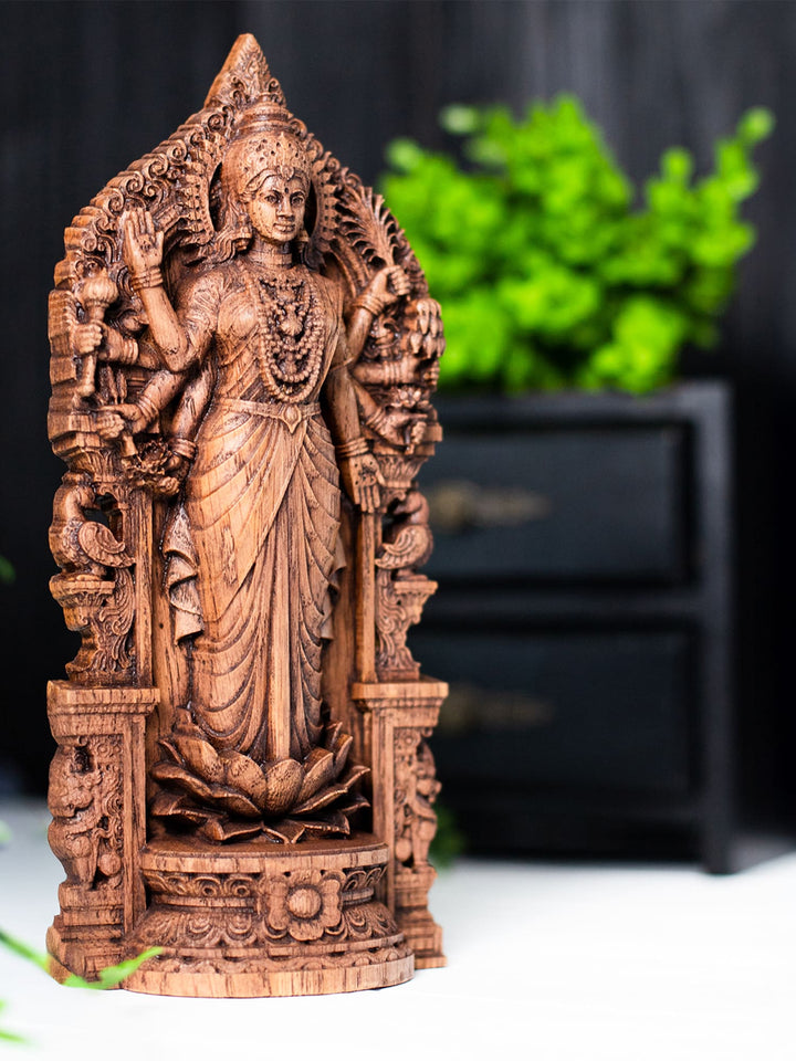Dhanya Lakshmi Statue – Lakshmi Ji on Lotus for Mandir & Diwali Decor