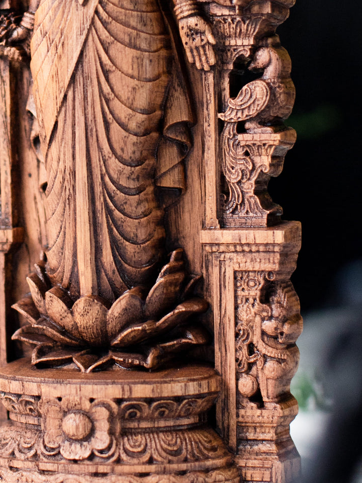 Dhanya Lakshmi Statue – Lakshmi Ji on Lotus for Mandir & Diwali Decor