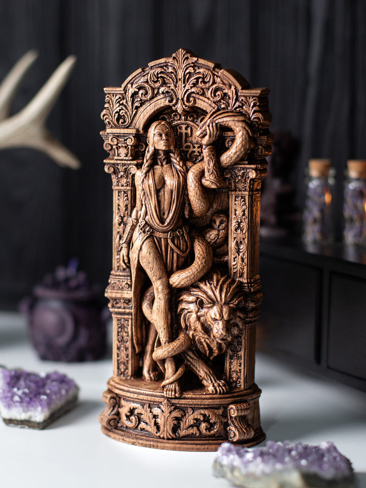 Lilith Statue Divine Feminine – Witchcraft Wood Carving