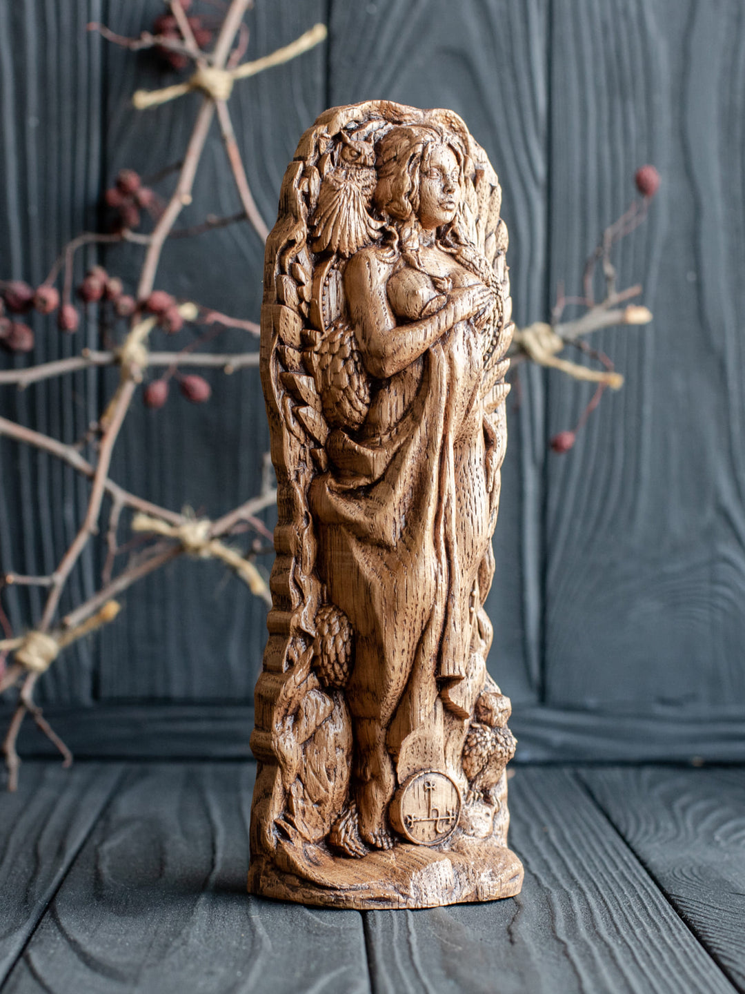 Lilith Wooden Figurine: Goddess of Independence and Night