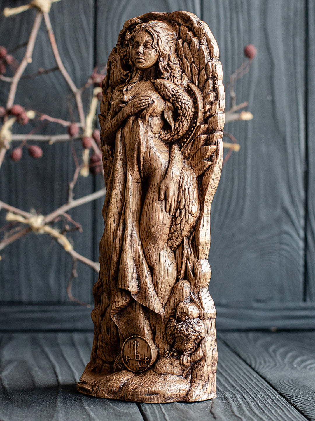 Lilith Wooden Figurine: Goddess of Independence and Night