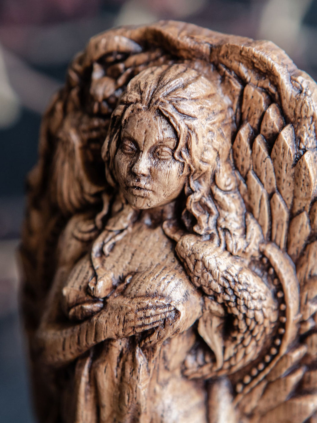 Lilith Wooden Figurine: Goddess of Independence and Night