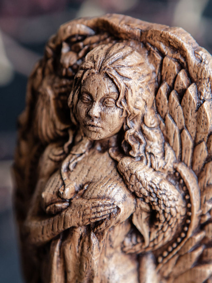 Lilith Wooden Figurine: Goddess of Independence and Night
