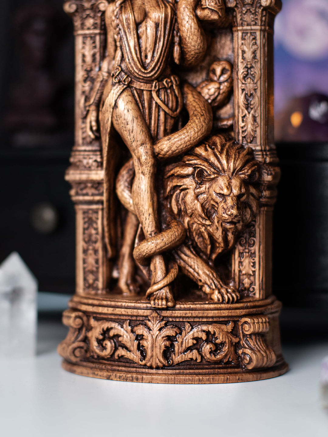 Lilith Statue Divine Feminine – Witchcraft Wood Carving