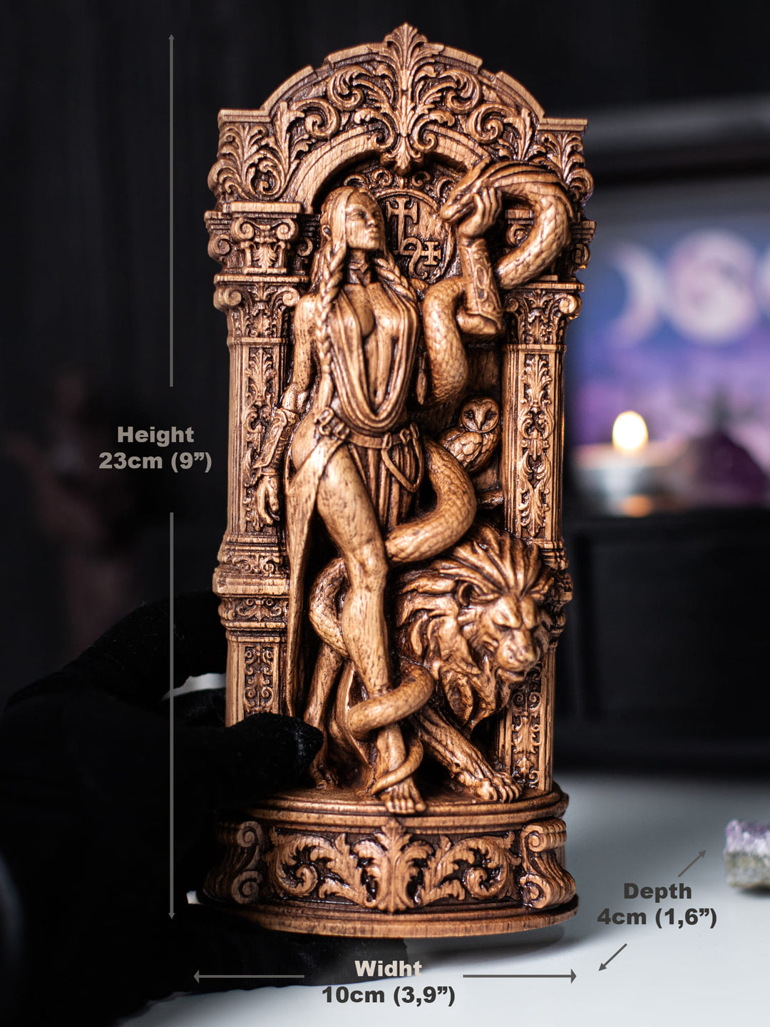 Lilith Statue Divine Feminine – Witchcraft Wood Carving
