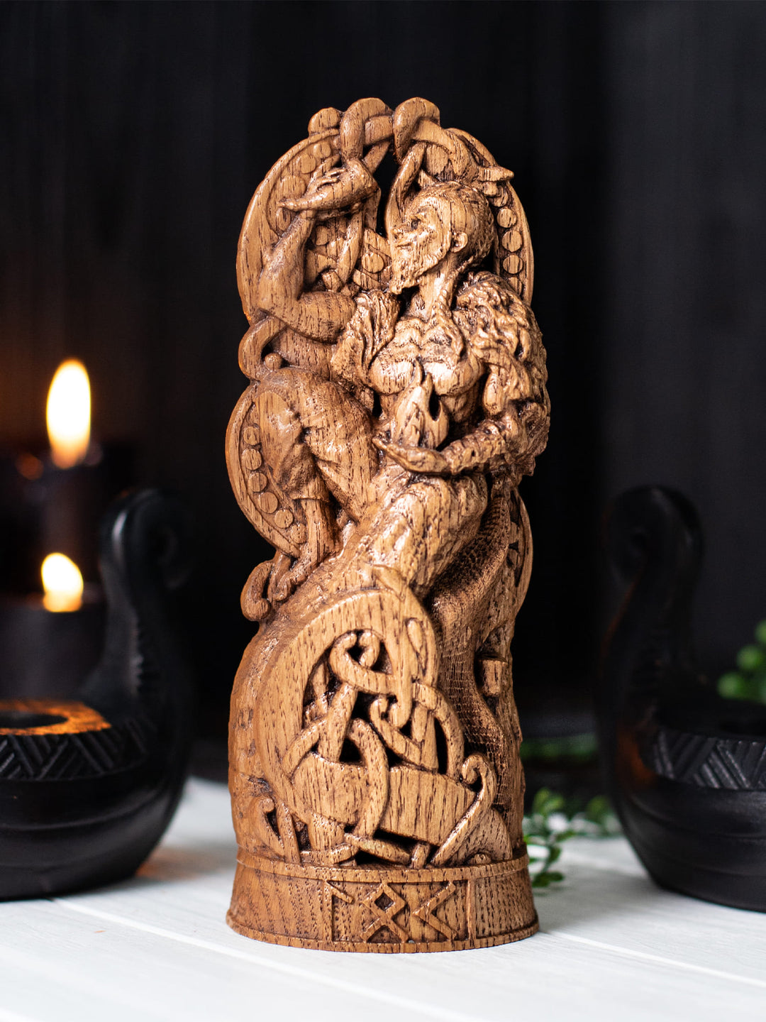 Loki, Norse God, Wooden statue, for Pagan Altar kit