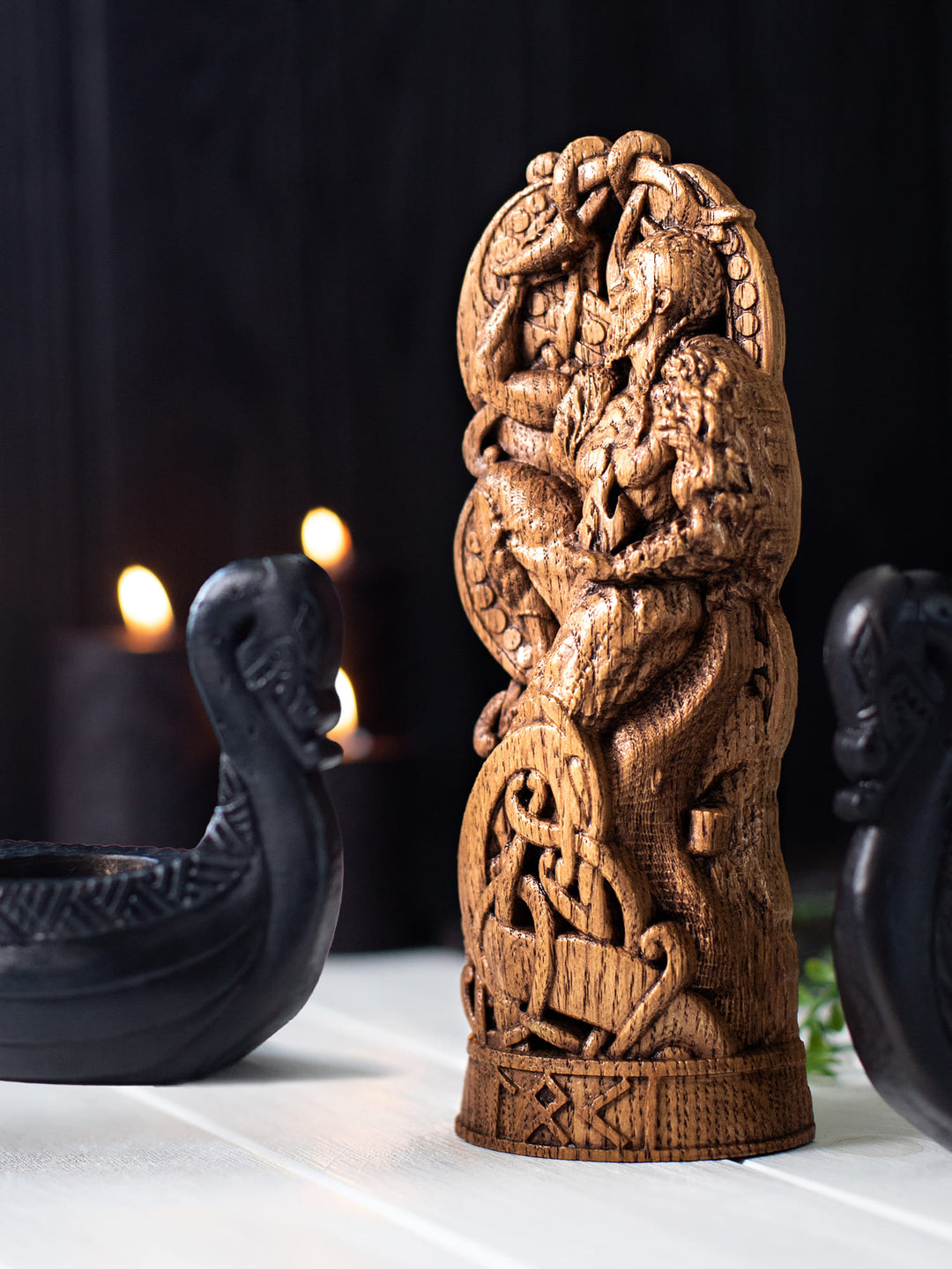Loki, Norse God, Wooden statue, for Pagan Altar kit
