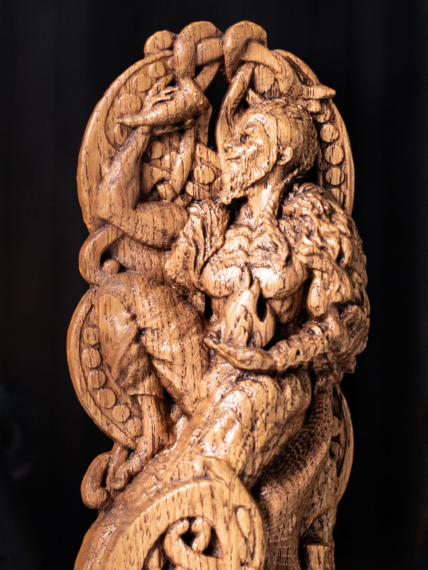 Loki, Norse God, Wooden statue, for Pagan Altar kit – Blagowood