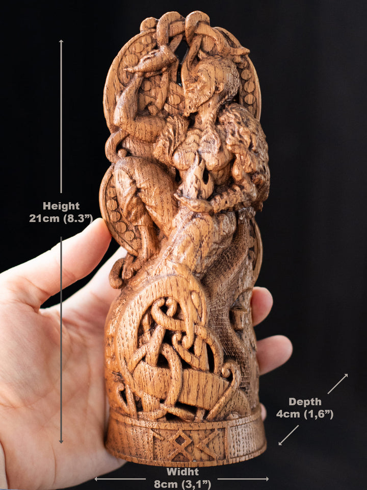 Loki, Norse God, Wooden statue, for Pagan Altar kit