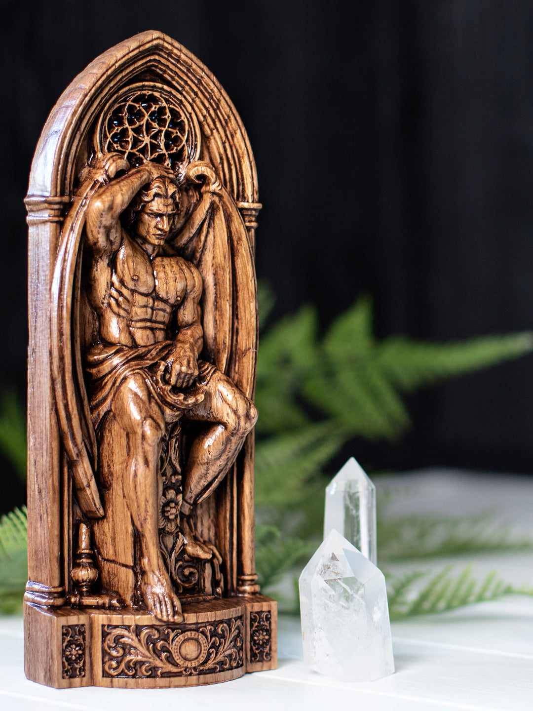 Lucifer Statue – Fallen Angel Occult Sculpture in Gothic Style