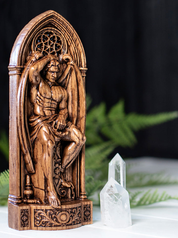 Lucifer Statue – Fallen Angel Occult Sculpture in Gothic Style