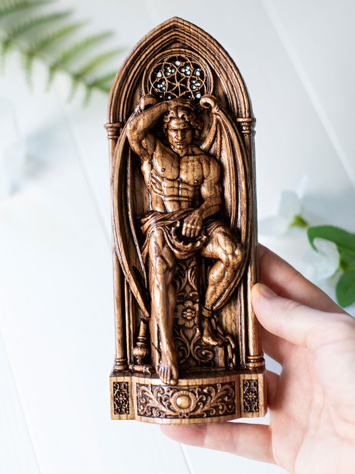 Lucifer Statue – Fallen Angel Occult Sculpture in Gothic Style