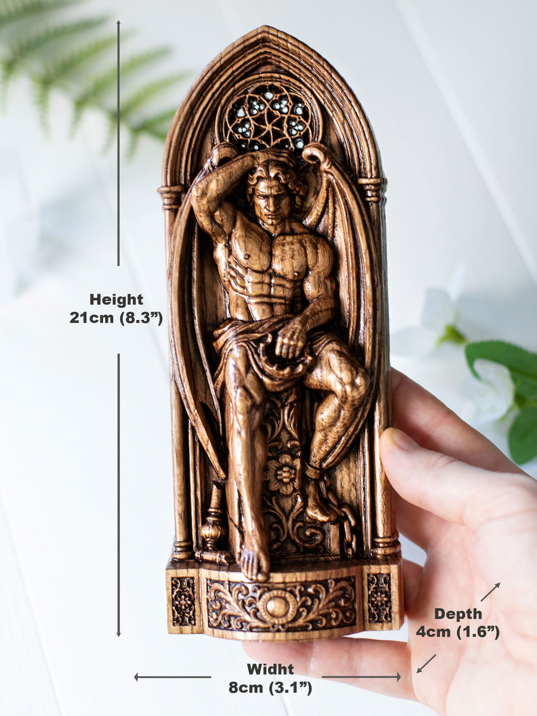 Lucifer Statue – Fallen Angel Occult Sculpture in Gothic Style