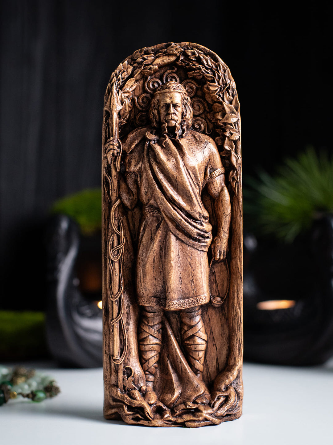 Lugh, Celtic God | Wooden statue for Pagan rituals
