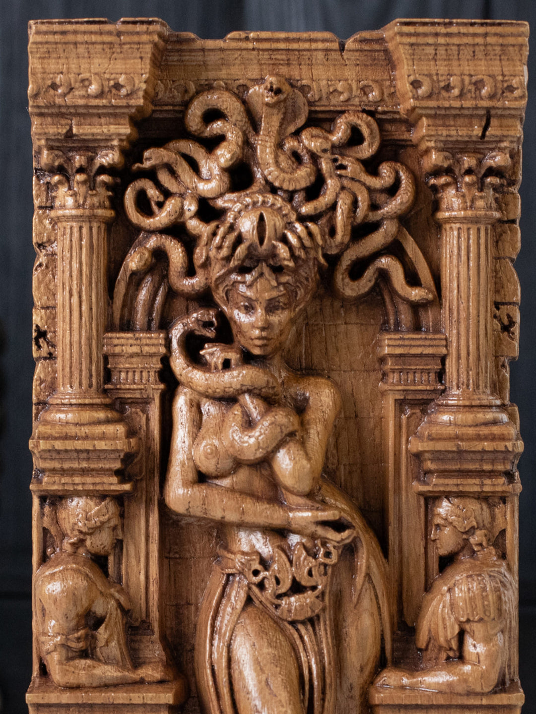 Figurine of Greek Medusa Gorgon with Petrified Warrior