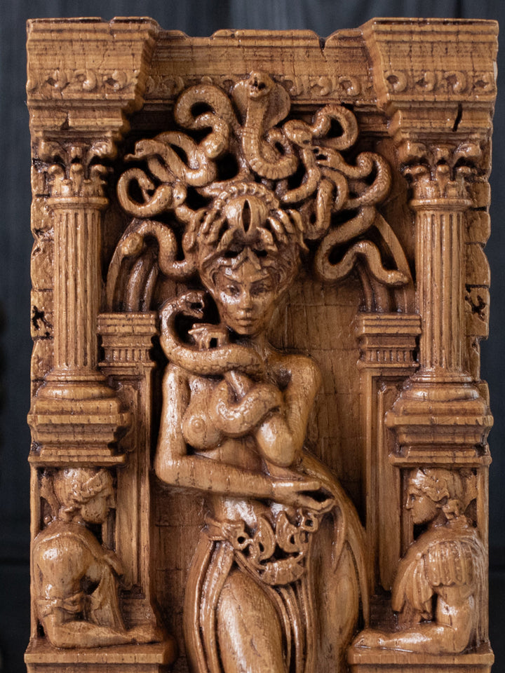Figurine of Greek Medusa Gorgon with Petrified Warrior