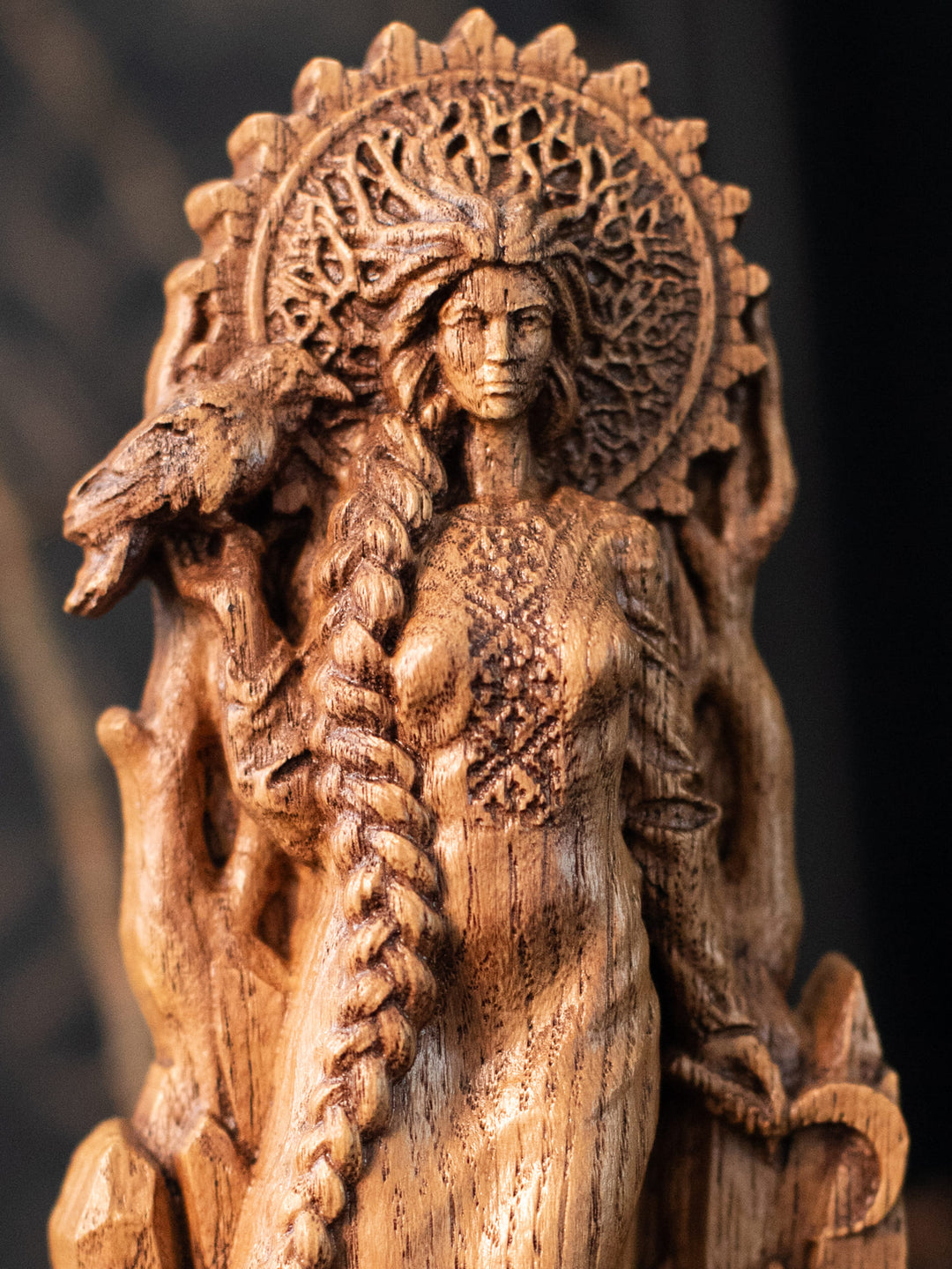 Morana Statuette - Slavic Goddess of Death with Skull and Raven