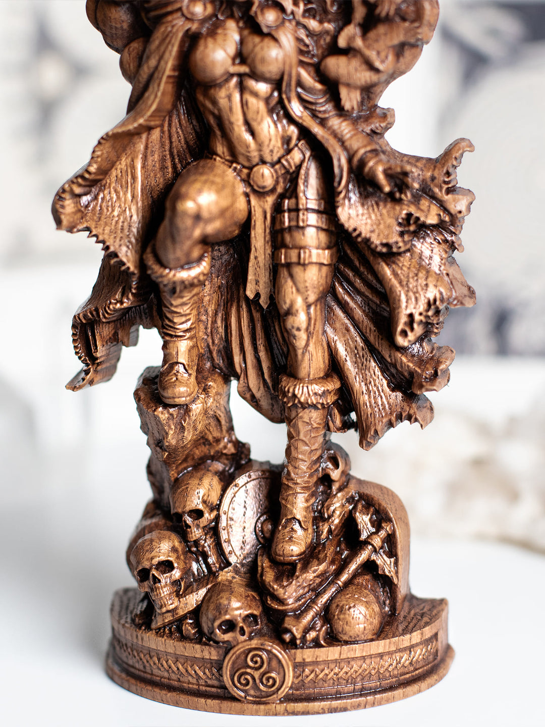 Morrigan Statue Celtic War and Fate Goddess – Wood Carving