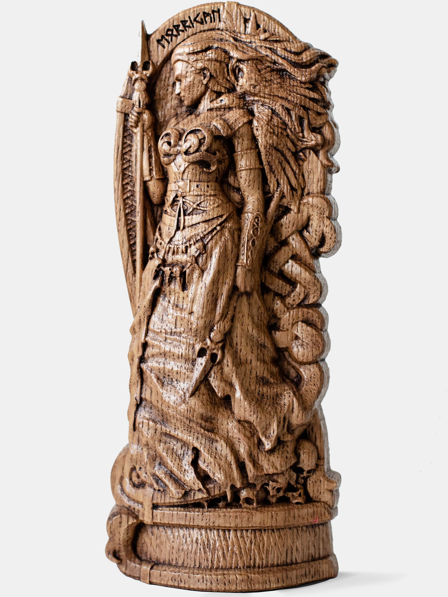 Goddess Morrigan. Wooden statue of Celtic Goddess Morrigu – Blagowood