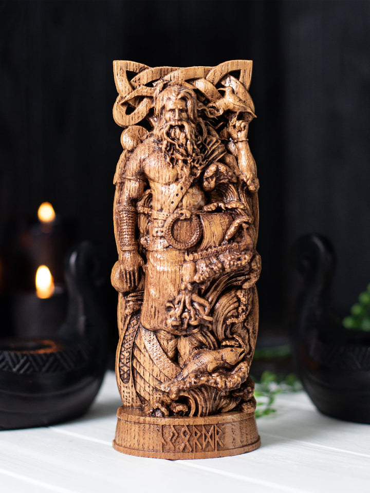 Njord Figurine - Norse God with Boat and Seagull