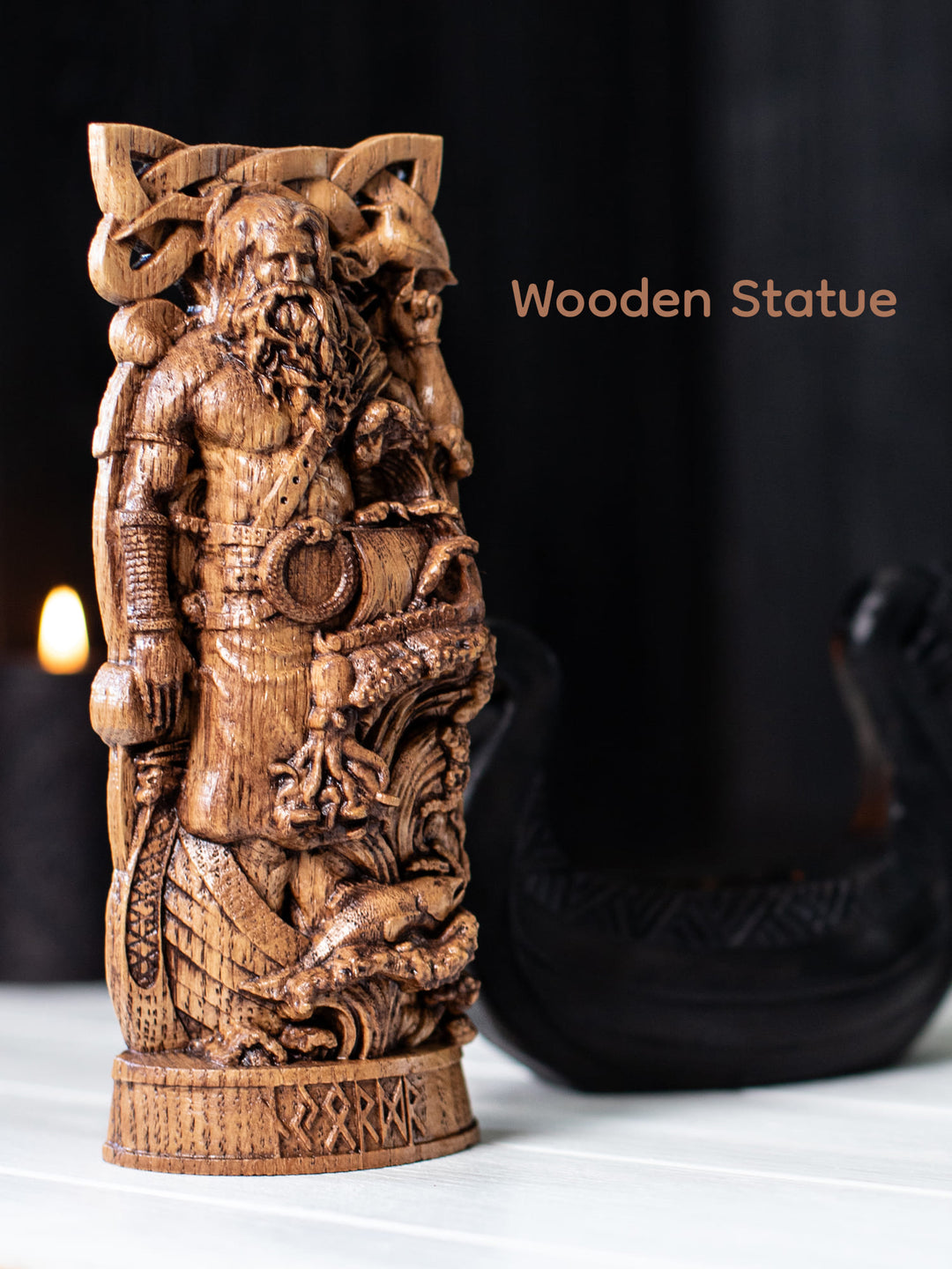 Njord Figurine - Norse God with Boat and Seagull