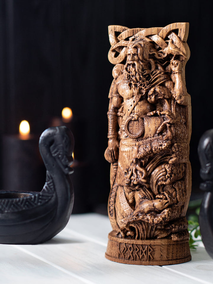 Njord Figurine - Norse God with Boat and Seagull