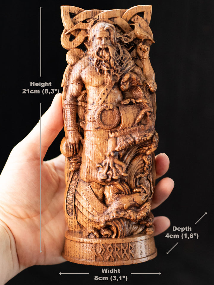 Njord Figurine - Norse God with Boat and Seagull