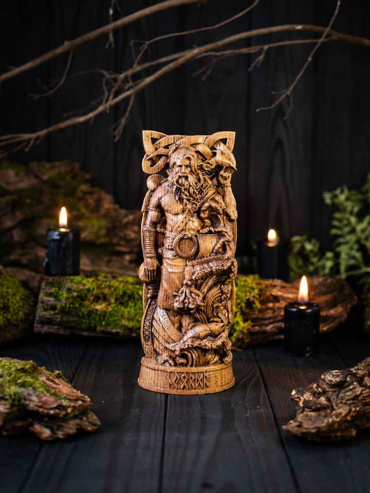 Njord Figurine - Norse God with Boat and Seagull