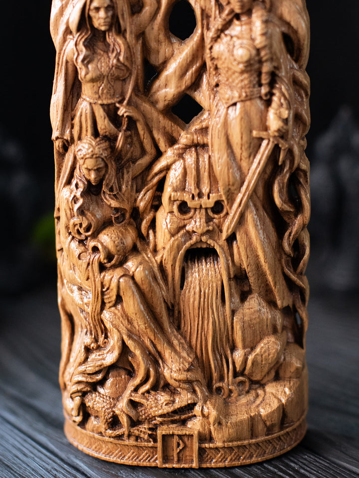 Norn Statue - Norse Fate Weavers at Yggdrasil's Roots