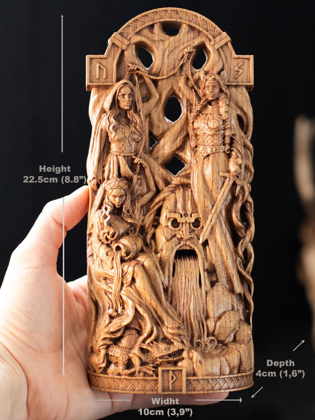 Norn Statue - Norse Fate Weavers at Yggdrasil's Roots