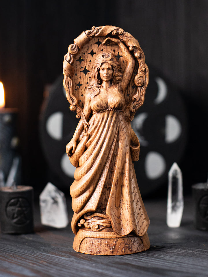 Nyx Deity Figurine: Ethereal Starry Night Altar Decor