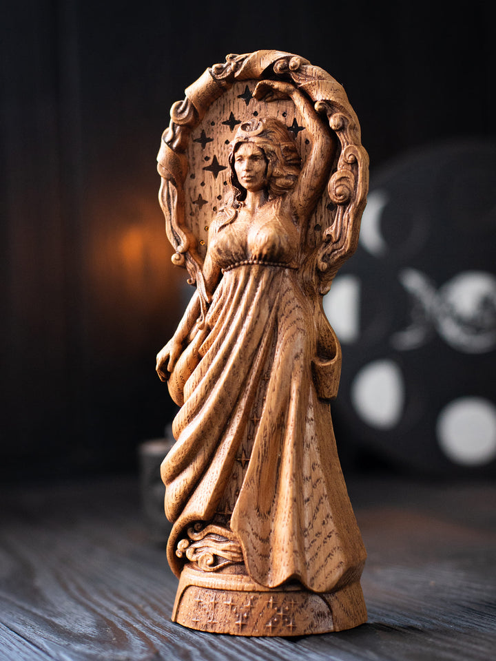 Nyx Deity Figurine: Ethereal Starry Night Altar Decor
