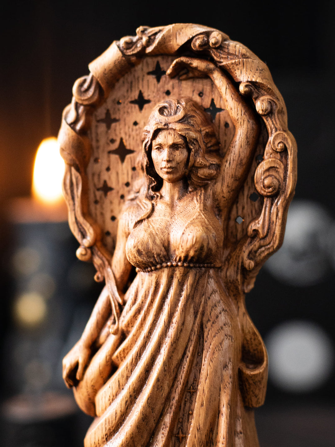 Nyx Deity Figurine: Ethereal Starry Night Altar Decor