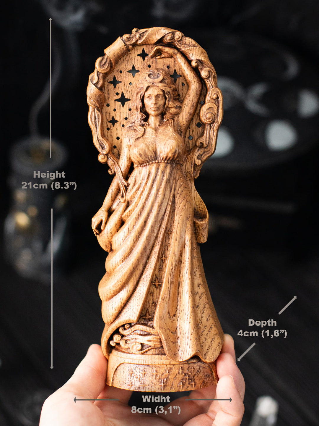 Nyx Deity Figurine: Ethereal Starry Night Altar Decor