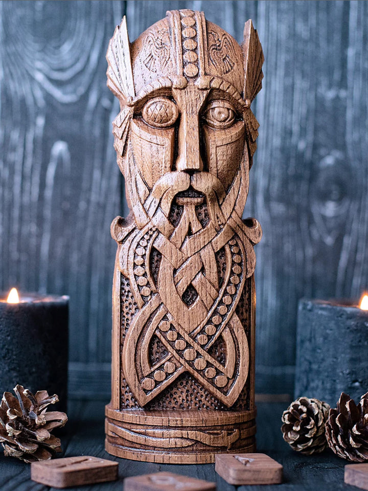 Odin, Wotan, Norse God, Wooden statue, for Pagan Altar kit