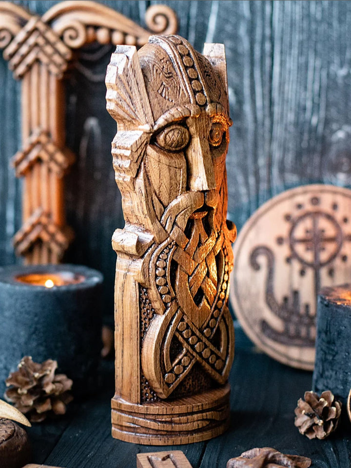 Odin, Wotan, Norse God, Wooden statue, for Pagan Altar kit