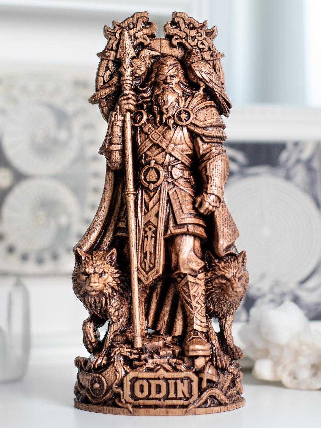 Handcrafted Odin idol inspired by Viking and Norse mythology