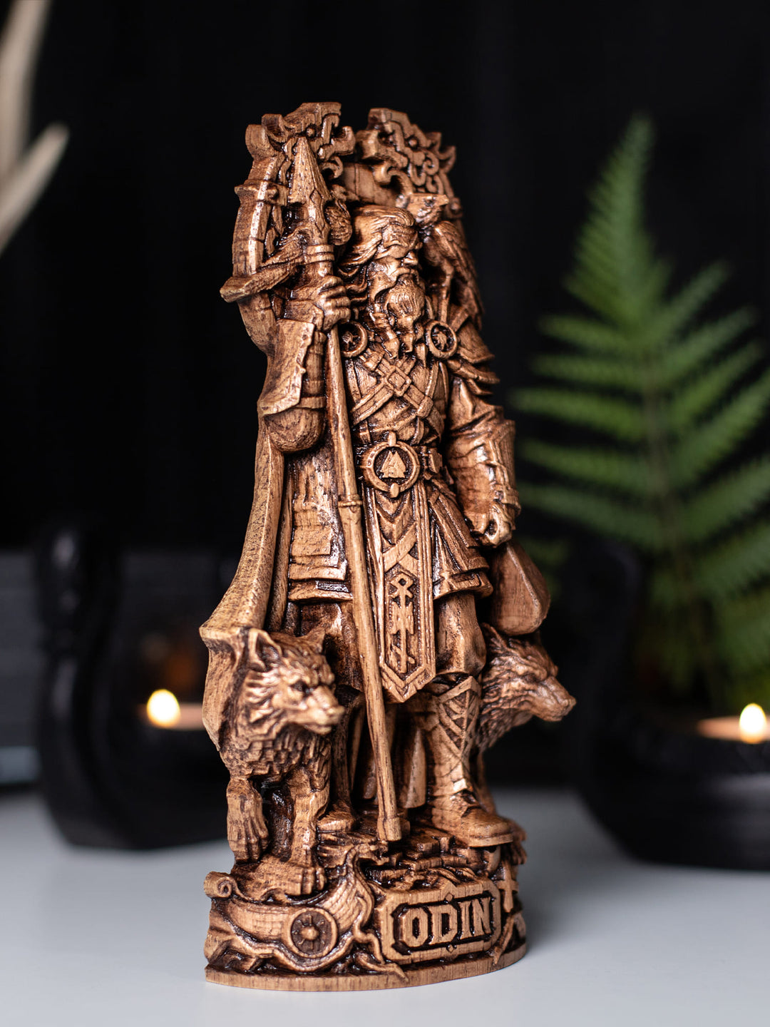 Odin Statue Wood | Wotan Figure | Blagowood