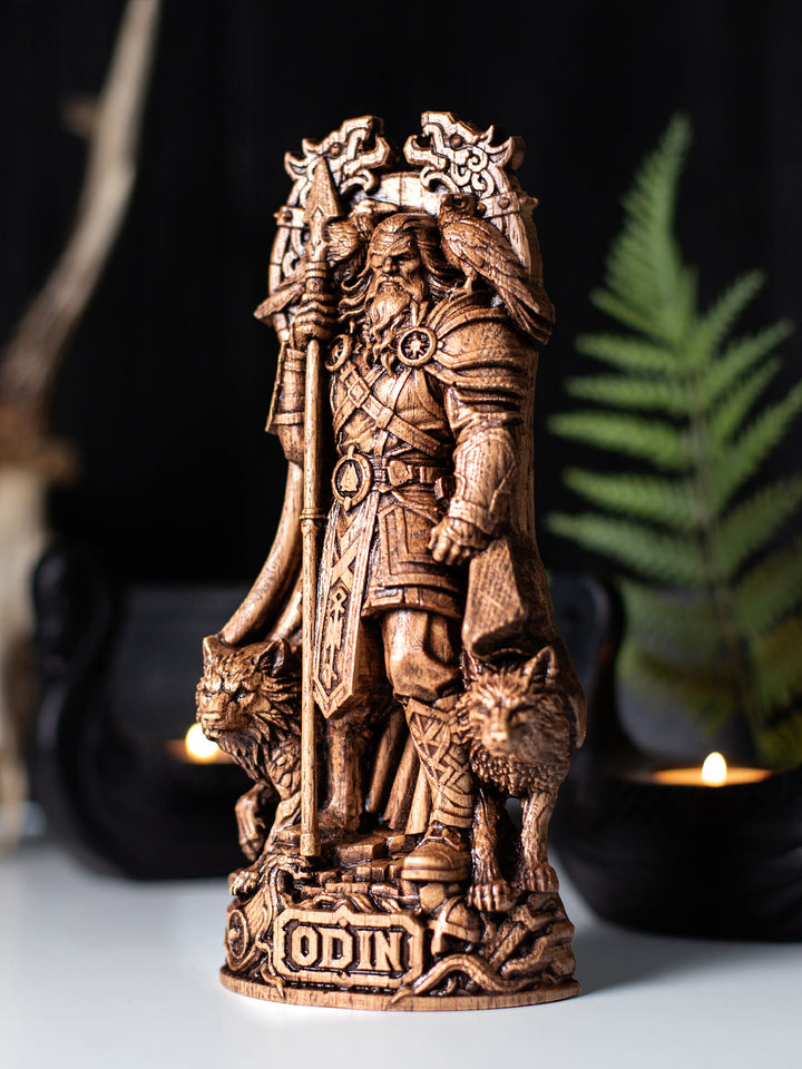 Odin Statue Wood | Wotan Figure | Blagowood