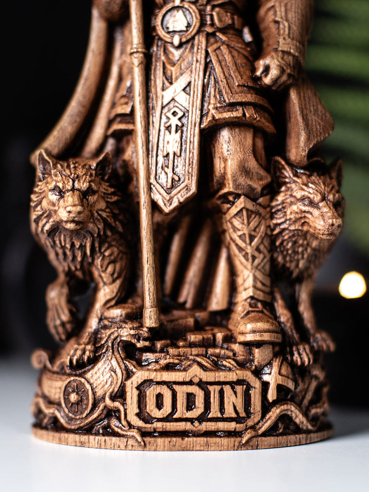 Odin Statue Wood | Wotan Figure | Blagowood